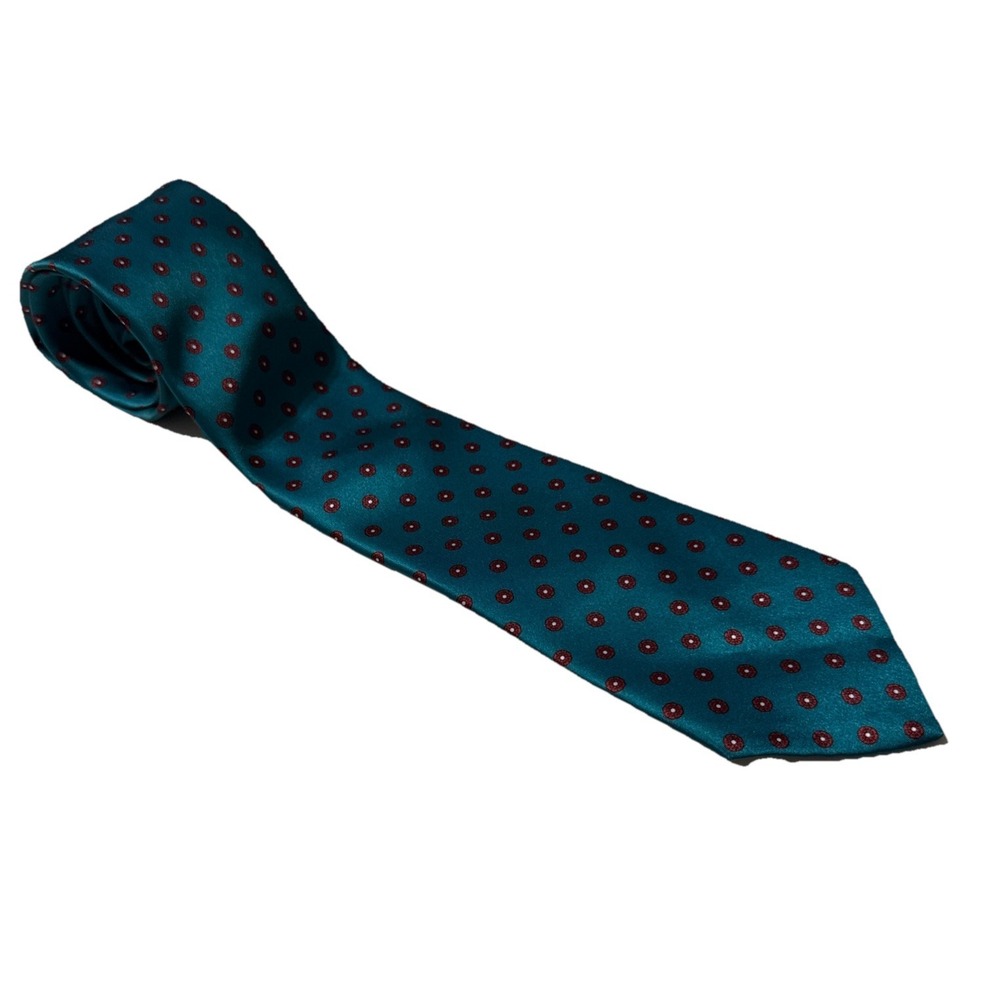 Vintage Envoy Tie Men's Green Print Made In USA Neck‎ Tie